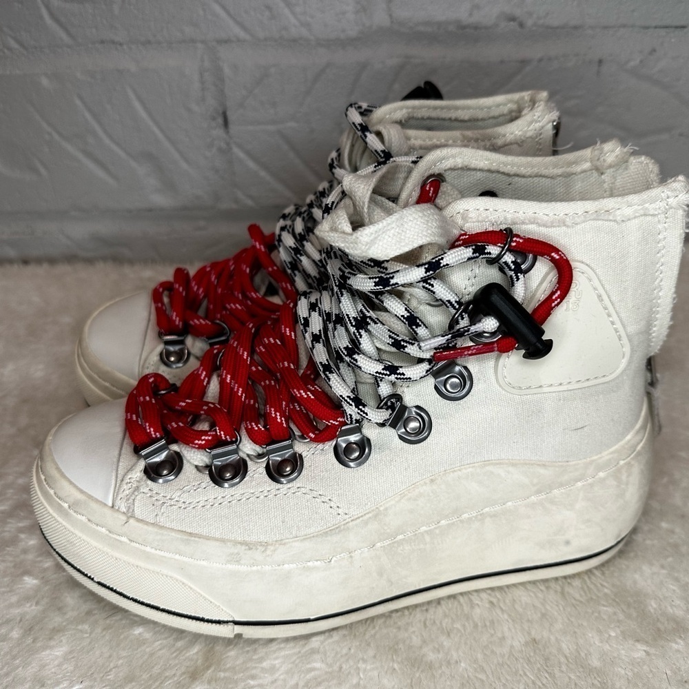 R13 Off-White Double Grommet Kurt Sneakers Size 36 - Picture 3 of 15